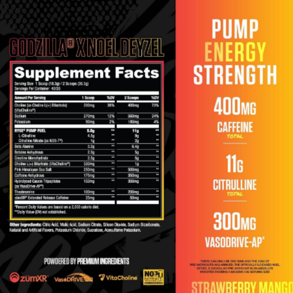 Godzilla Pre-Workout | RYSE | 40 Servicios