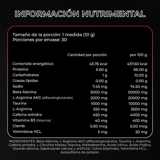 Hiroshima 2.0 | Pre-entrenamiento en Polvo | 30 Servicios