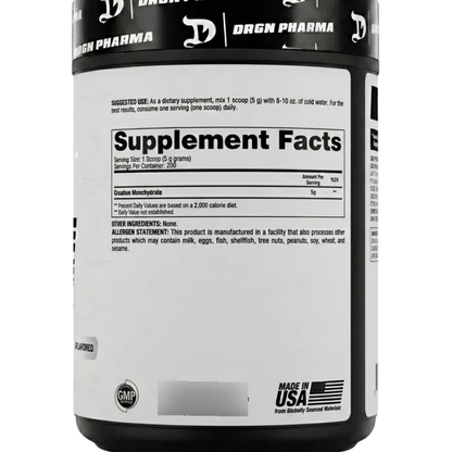 Creatina Monohidratada Dragon Pharma | 200 Servicios | Sin Sabor