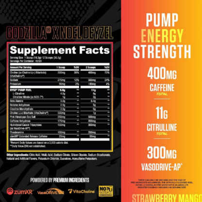 Godzilla Pre-Workout | RYSE | 40 Servicios