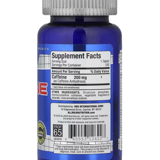 Caffeine 200 mg Allmax | 100 Tabletas