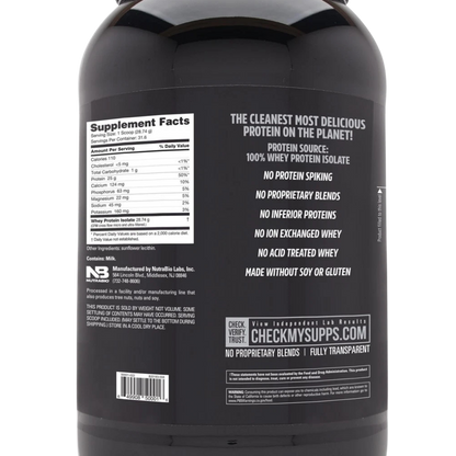 Whey Protein Isolate Unflavored | 2 lb | NutraBio